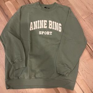 anine bing green sweatshirt size L